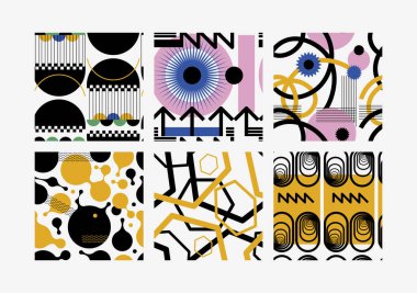 Soyut, pürüzsüz desen. Soyut modern trend vektör illüstrasyonu. Bauhaus geometrik desen arkaplanı.