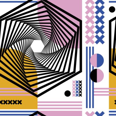 Soyut, pürüzsüz desen. Soyut modern trend vektör illüstrasyonu. Bauhaus geometrik desen arkaplanı.