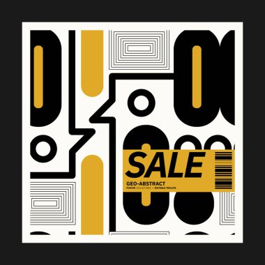 Sanat sergisi için soyut sanat sosyal medyası. İlkel şekilli vektör şablonu, modern hipster tarzı. Instagram gönderme şablonu