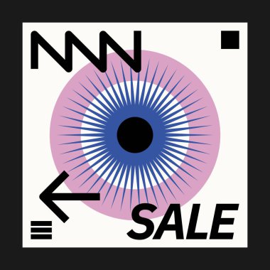 Sanat sergisi için soyut sanat sosyal medyası. İlkel şekilli vektör şablonu, modern hipster tarzı. Instagram gönderme şablonu