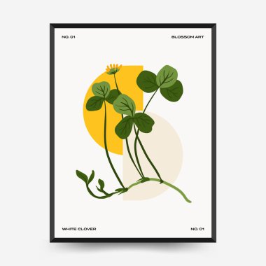 Soyut çiçek posterleri şablonu. Modern trend Matisse asgari stili.