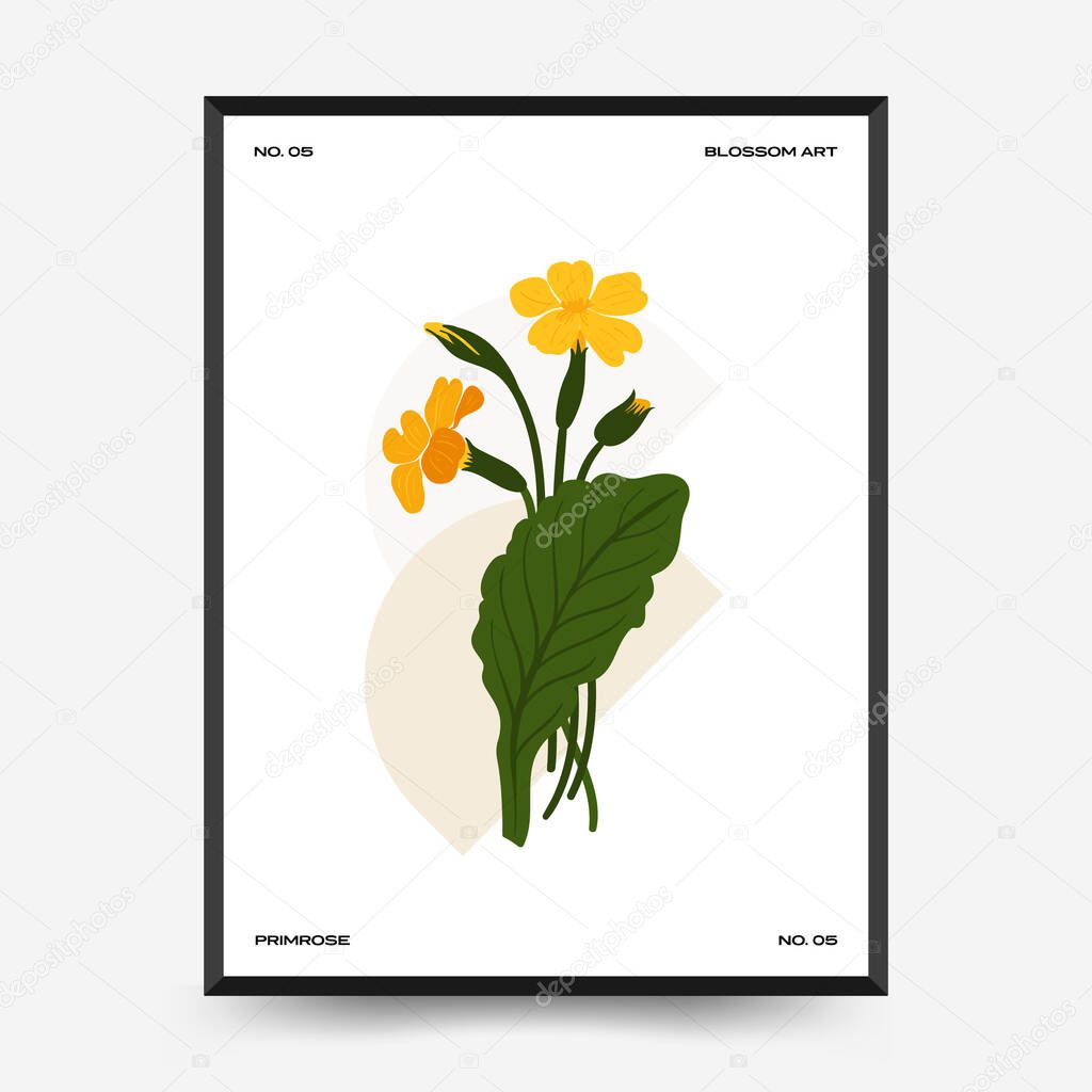 Abstract floral posters template. Modern trendy Matisse minimal style.