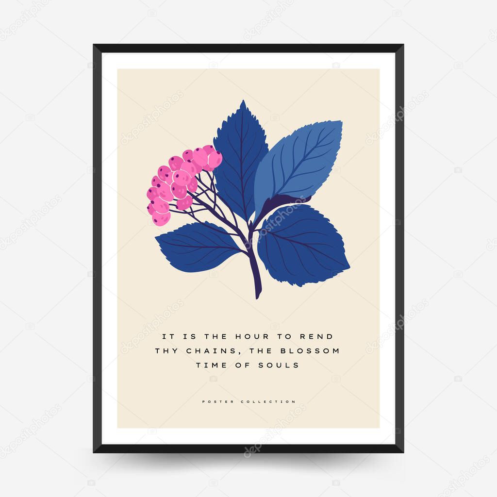 Abstract floral posters template. Modern trendy Matisse minimal style.