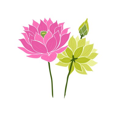 Çiçek elementleri. Çiçek ve yeşil yapraklar. Modern trend Matisse minimal tarzı. Çiçek posteri, davet. Tebrik kartı veya davet tasarımı için vektör düzenlemeleri