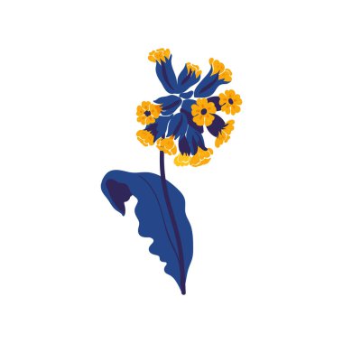 Çiçek elementleri. Çiçek ve yeşil yapraklar. Modern trend Matisse minimal tarzı. Çiçek posteri, davet. Tebrik kartı veya davet tasarımı için vektör düzenlemeleri