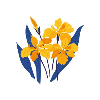 Çiçek elementleri. Çiçek ve yeşil yapraklar. Modern trend Matisse minimal tarzı. Çiçek posteri, davet. Tebrik kartı veya davet tasarımı için vektör düzenlemeleri