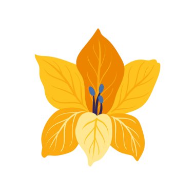 Çiçek elementleri. Çiçek ve yeşil yapraklar. Modern trend Matisse minimal tarzı. Çiçek posteri, davet. Tebrik kartı veya davet tasarımı için vektör düzenlemeleri