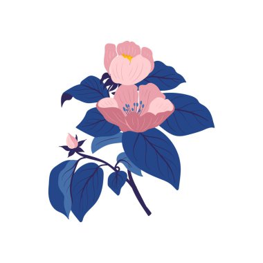 Çiçek elementleri. Çiçek ve yeşil yapraklar. Modern trend Matisse minimal tarzı. Çiçek posteri, davet. Tebrik kartı veya davet tasarımı için vektör düzenlemeleri