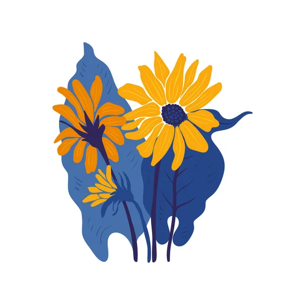 Květinové Prvky Květinové Zelené Listy Moderní Módní Matisse Minimální Styl — Stockový vektor