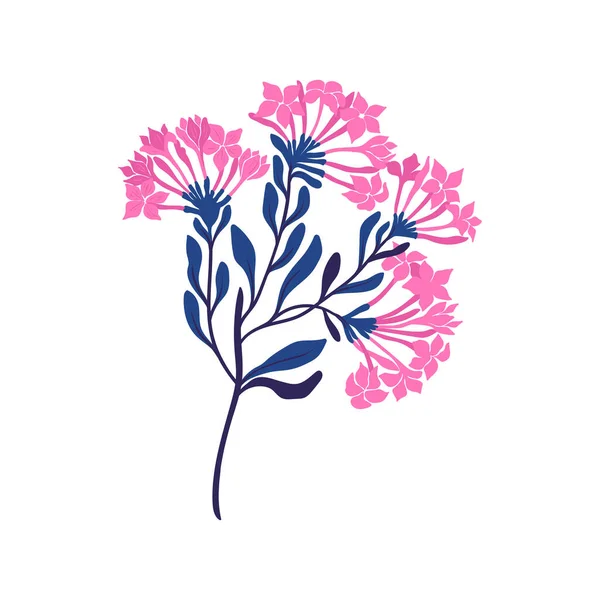 Elementos Florales Flores Hojas Verdes Moderno Estilo Minimalista Matisse Moda — Vector de stock