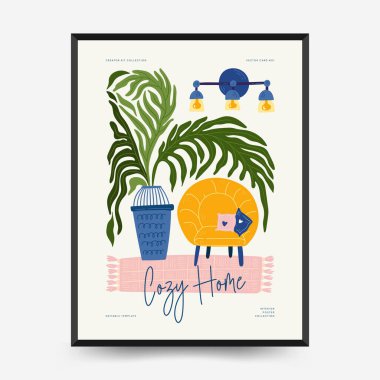 İç posterler şablonu. Modern trend Matisse asgari stili.