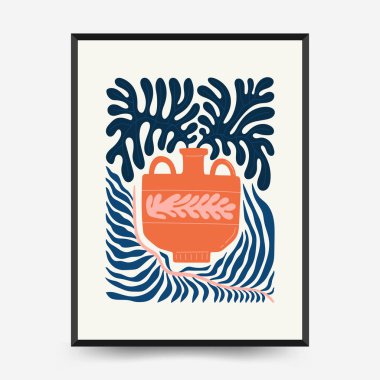 İç posterler şablonu. Modern trend Matisse asgari stili.