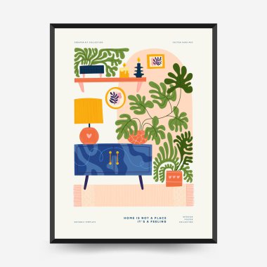 İç posterler şablonu. Modern trend Matisse asgari stili.