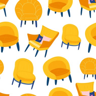 Ev mobilyalarının elleri pürüzsüz çizilmiş. Modern mobilya parçaları. 