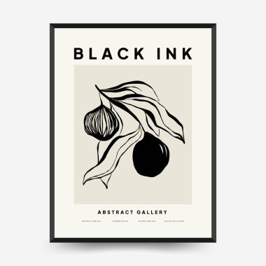 Soyut çağdaş orta yüzyıl modern mürekkep boho poster şablonu