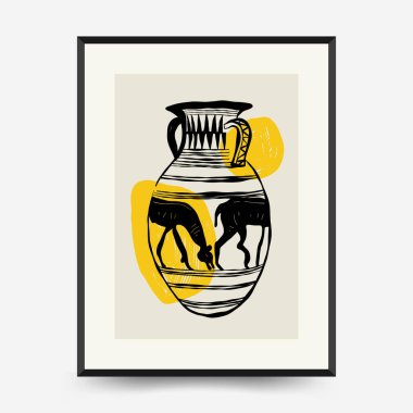 Antik heykeller dikey posterler. Modern kart, duvar sanatı.