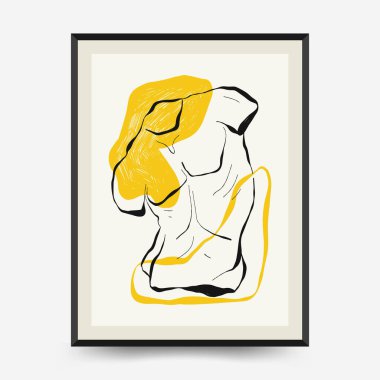 Antik heykeller dikey posterler. Modern kart, duvar sanatı.