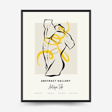 Antik heykeller dikey posterler. Modern kart, duvar sanatı.