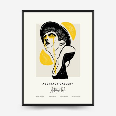 Antique statues vertical posters template. Modern card, wall art.