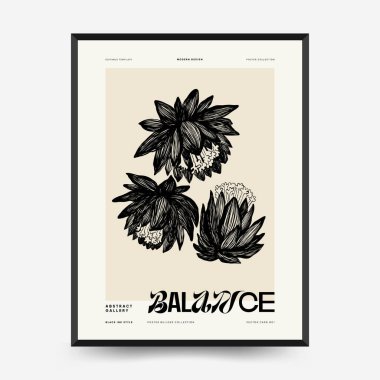 İnce çizgileri, çiçek desenleri, bitkileri ve kadını olan soyut minimalist estetik kadınlar. Renkli poster şablonu. Klasik boho tarzı.