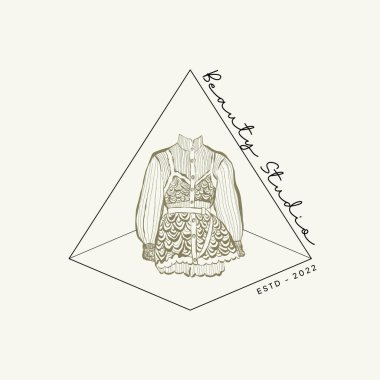 El çizimi moda kadın logosu şablonu