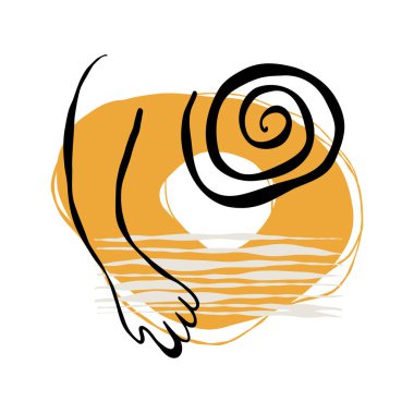 El çizimi şekiller ve karalama nesneleri. Soyut modern trend vektör illüstrasyonu.