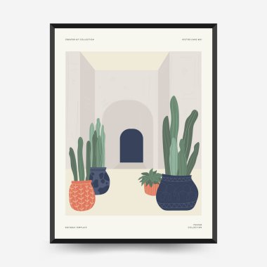 Doğa, bahçe ve manzara şablonu veya kartı. Çiçekler ve bitkiler evde ve dışarıda.