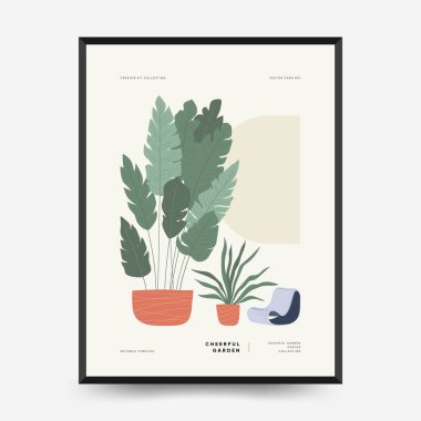 Doğa, bahçe ve manzara şablonu veya kartı. Çiçekler ve bitkiler evde ve dışarıda.