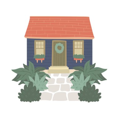 Doğa, bahçe ve manzara kompozisyonu veya kart. Çiçekler ve bitkiler evde ve dışarıda.