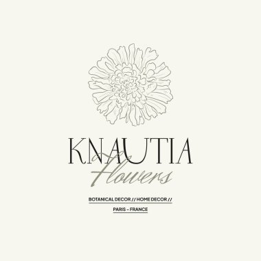 Markalaşma için klasik çiçek logosu şablonu çizimi