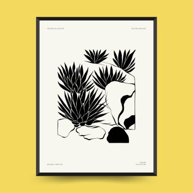 Soyut manzara iç mimarisi çağdaş asgari estetik. Duvar dekorasyonu, kartpostallar veya broşürler için el çizimi doğrusal çizimler, kapak tasarımı, hikayeler, sosyal medya, uygulama tasarımı.