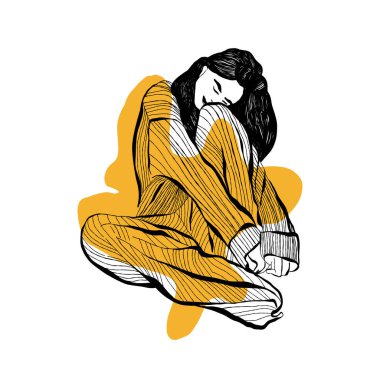 Modern abstract women. Minimalism concept. Female body, fashion. Matisse style. . Contemporary silhouette of woman. Hand drawn trendy vector posters, illustrations for print.