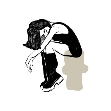 Modern abstract women. Minimalism concept. Female body, fashion. Matisse style. . Contemporary silhouette of woman. Hand drawn trendy vector posters, illustrations for print.