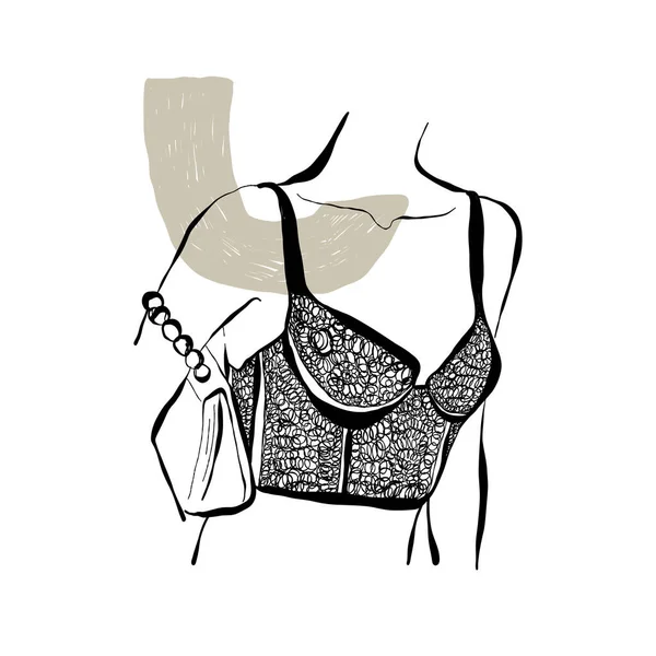 Modern Abstract Women Minimalism Concept Female Body Fashion Matisse Style - Stok Vektor