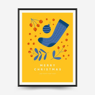 Merry Christmas and Happy New Year backgrounds, greeting cards, posters, holiday covers. Xmas festive templates