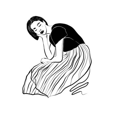 Modern abstract women. Minimalism concept. Female body, fashion. Matisse style. . Contemporary silhouette of woman. Hand drawn trendy vector posters, illustrations for print.