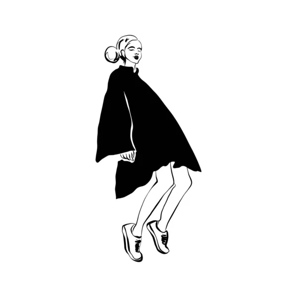 Modern Abstract Women Minimalism Concept Female Body Fashion Matisse Style — ストックベクタ