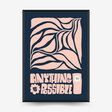 Soyut çiçek posterleri şablonu. Modern trend Matisse minimal tarzı. Pembe ve mavi renkler. Duvar kağıdı, duvar dekoru, baskı, kartpostal, kapak, şablon, pankart için el çizimi tasarımı. 