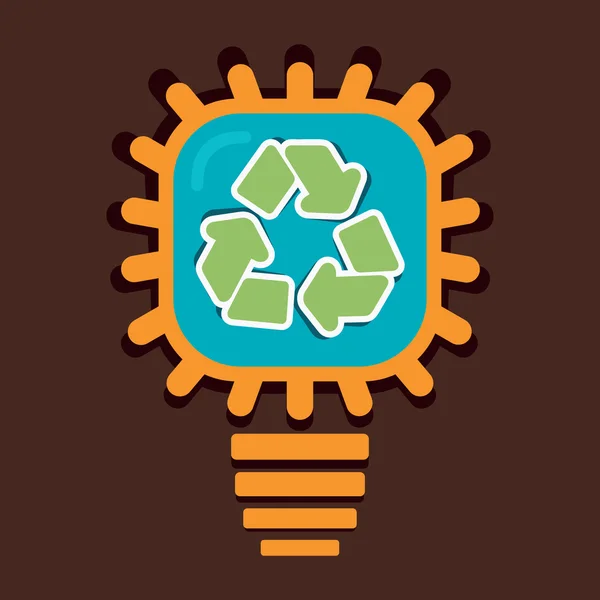 Symbole de recyclage dans le vecteur de stock d'ampoules — Image vectorielle