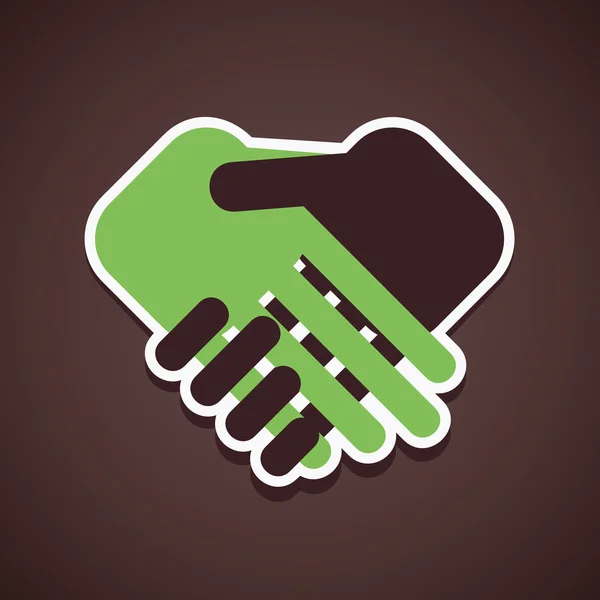 Abstract hand shake symbol vector — Stock Vector