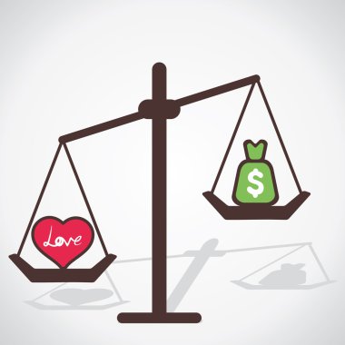 aşk para kavramı vektör değerlidir
