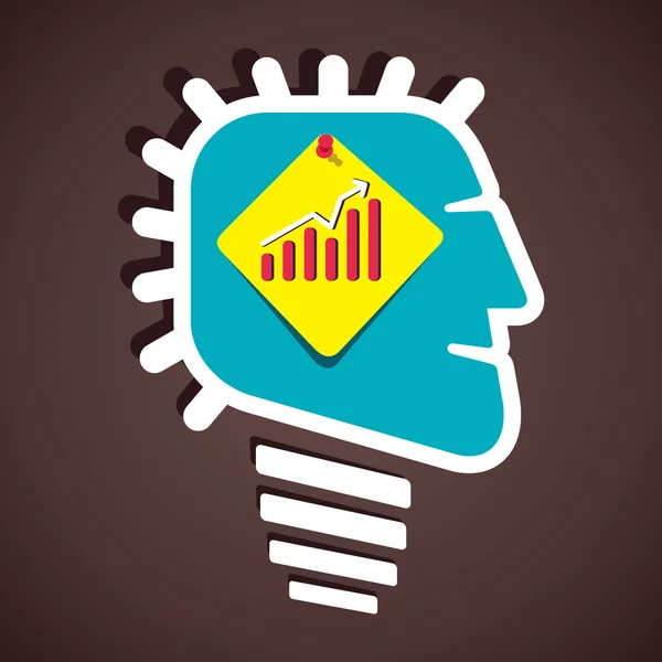 Gráfico de negócios em vetor de estoque de cabeça humana —  Vetores de Stock