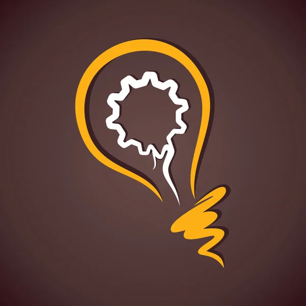 Équipement créatif dans le vecteur de stock d'icône d'ampoule — Image vectorielle