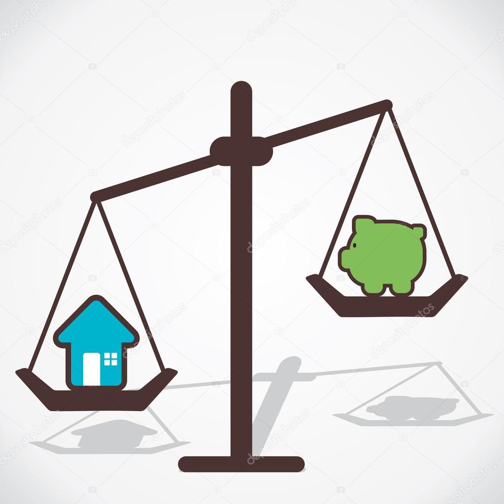 House price is more than you save money concept vector
