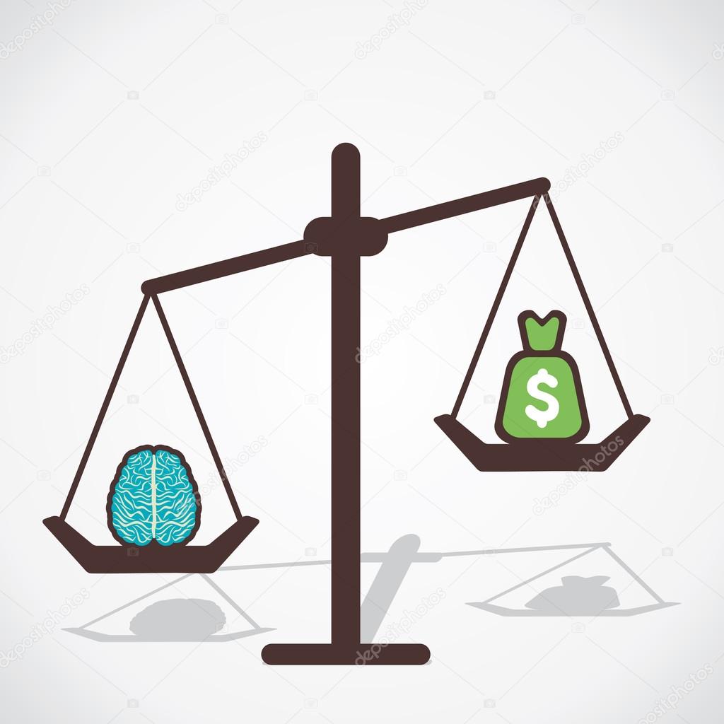 Brain is more valuable than money concept vector