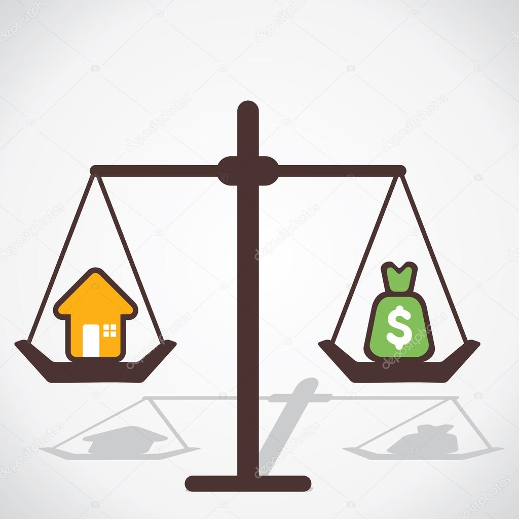 Home and price is equal concept vector