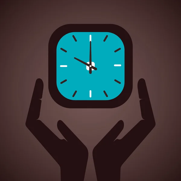 Clock secure bu hand concept vector — Stock Vector
