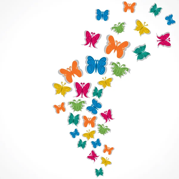Mariposa colorida en fondo de manera aleatoria — Archivo Imágenes Vectoriales
