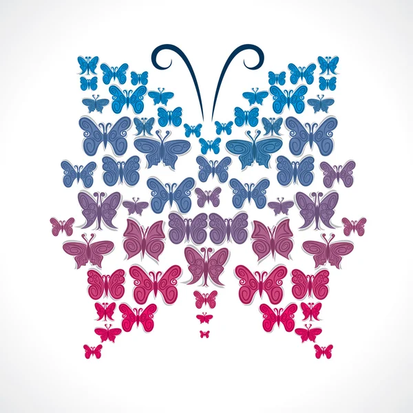 Conception papillon grande forme de papillon — Image vectorielle