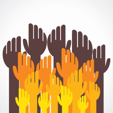 mutlu el vektör büyük bir grup